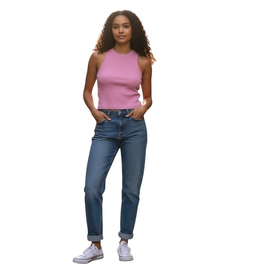 Hollister Waffle Knit‎ Tank Women's size Small Preppy Academia Crop Summer Top